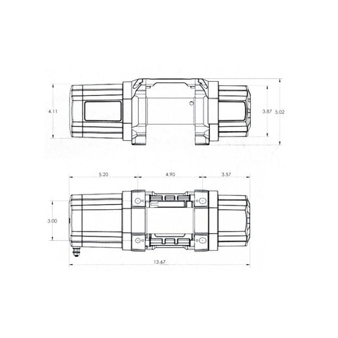 Superwinch 4500 LBS 12V DC 1/4in x 40ft Synthetic Rope Hawse Fairlead SP 45SR Winch - 1145250