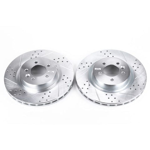 Power Stop 2017 Land Rover Discovery Front Evolution Drilled & Slotted Rotors - Pair - EBR811XPR