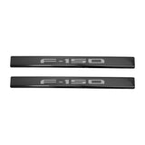 Putco 15-20 Ford F-150 - Regular Cab & SuperCab w/ F-150 Etching (2pcs) Black Platinum Door Sill - 95145BPFD