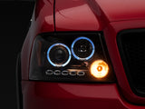 Raxiom 04-08 Ford F-150 Dual LED Halo Projector Headlights- Black Housing (Clear Lens) - T542827