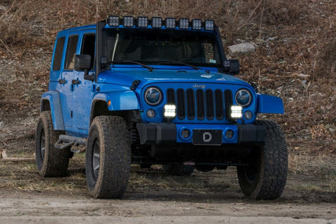 Diode Dynamics 07-18 Jeep JK Wrangler SS5 Bumper LED Pod Light Kit - Yellow Pro Combo - DD7285