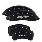 MGP 4 Caliper Covers Engraved Front & Rear RT Black finish silver ch - 12192SRT1BK