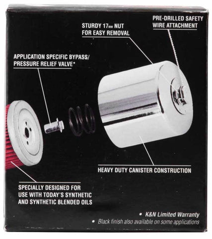K&N Suzuki / Arctic Cat / Cagiva / Kawasaki / KYMCO / Aprilia 2.813in OD x 3.221in H Oil Filter - KN-138C