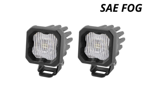 Diode Dynamics Stage Series C1 LED Pod - White SAE Fog Standard WBL (Pair) - DD6846P