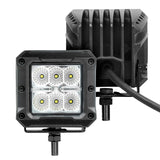 Go Rhino Xplor Bright Series Cube LED Flood Light Kit (Surface/Threaded Stud Mount) 3x3 - Blk (Pair) - 751803023FCS