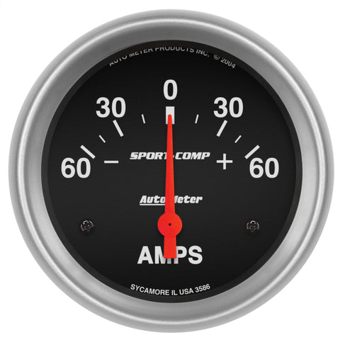 Autometer 2-5/8in Electric 60-0-60 Amps Ammeter - 3586