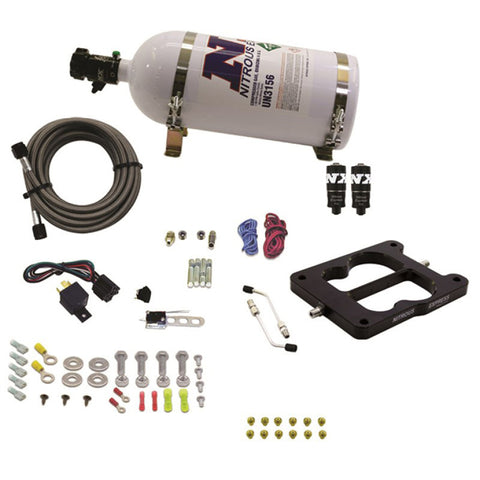 Nitrous Express Q-Jet/Holley Spread Bore Hitman Plus Nitrous Kit (50-200HP) w/10lb Bottle - 40081-10