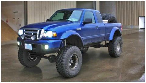 Bushwacker 93-11 Ford Ranger Styleside Cutout Style Flares 2pc 72.0/84.0in Bed - Black - 21028-11