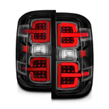 ANZO 15-19 Chevy Silverado 2500HD/3500HD (Halgn Only) LED Tail Lights w/Black Light Bar & Clear Lens - 311425