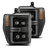 AlphaRex 08-10 Ford F250-550 NOVA-Series LED Projector Headlights Alpha-Blk w/Activ Light/Seq Signal - 880311