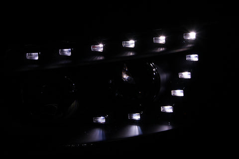 ANZO 2007-2007 Hyundai Santa Fe Projector Headlights w/ LED Black - 111237