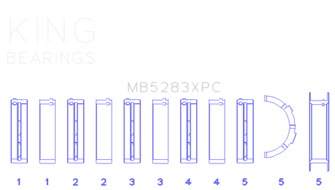 King Ford  4.6L DOHC/SOHC 24v V8 Performance Main Bearing Set - Coated - MB5283XPC