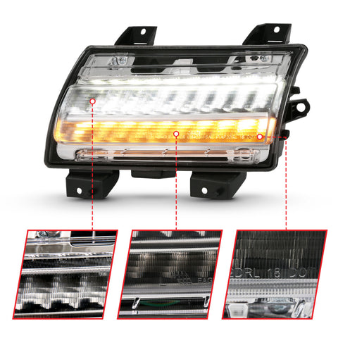 ANZO 18-19 Jeep Wrangler JL Halogen Chrome Clear w/ Sequential Signal - 511083