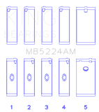 King General Motors 400CI 6.6L V8 OHV Crankshaft Main Bearing Set (Set of 5) - MB5224AM