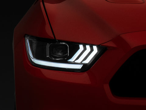 Raxiom 15-17 Ford Mustang GT350 GT500 LED Projector Headlights- Blk Housing (Clear Lens) - 407613