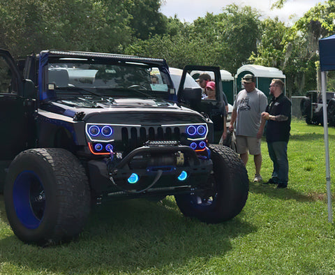 Oracle Vector Jeep Wrangler JK Grille Halo Kit - ColorSHIFT w/ Simple Controller - 5835-504