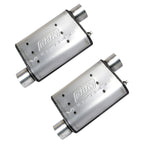 BBK 87-93 Mustang GT Cat Back Kit Varitune Mufflers - Aluminized turn downs - 3002