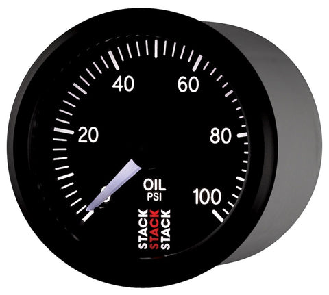 Autometer Stack 52mm 0-100 PSI 1/8in NPTF Male Pro Stepper Motor Oil Pressure Gauge - Black - ST3302