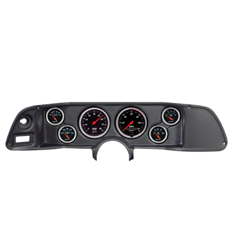 Autometer Designer Black 70-78 Camaro Dash Kit 6pc Tach / MPH / Fuel / Oil / WTMP / Volt - 7022-DB