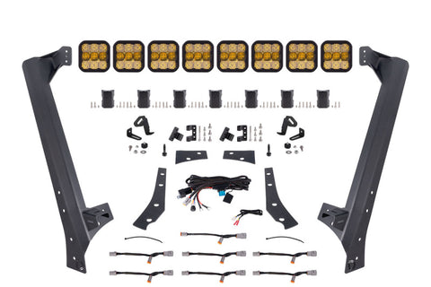 Diode Dynamics Jeep JK SS5 Pro CrossLink Windshield - Yellow Combo Lightbar Kit - DD7267