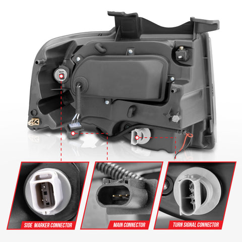 ANZO 2007-2014 Ford Expedition Projector Headlights Chrome - 111114