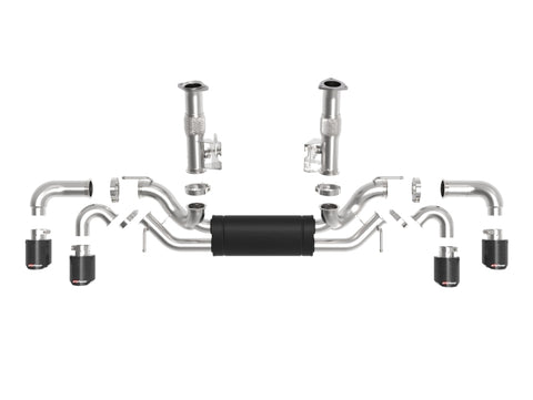 aFe MACH Force-Xp 3in to 2-1/2in 304SS Cat-Back (No NPP) 2020 Chevy Corvette (C8) 6.2L - Carbon Tip - 49-34127-C