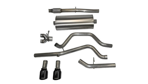 Corsa 2014-2019 C Sierra/Chevy Silv 1500 Crew Cab/Std. Bed 5.3L V8 Black Sport Dual Rear CB Exhaust - 14870BLK