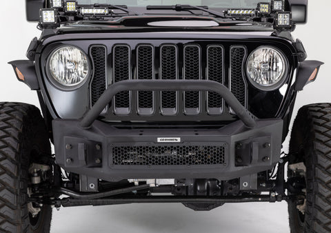 Go Rhino 07-20 Jeep Wrangler JL/JLU/JK/JKU/Gladiator JT Rockline Front Stubby Bumper w/ Overrider - 331101T