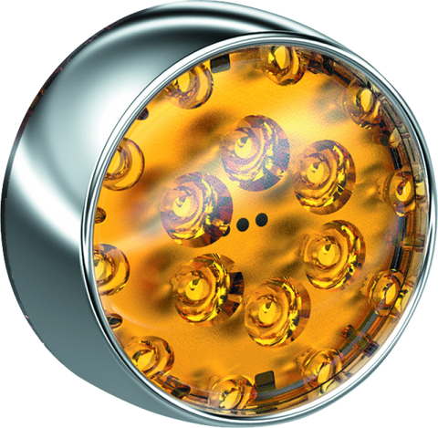 Kuryakyn LED Front Turn Signal Conversion Bullet Style Chrome Bezel Amber Lens - 5442