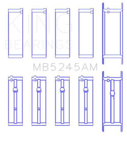 King 91-04 Nissan 146CI/2.4L KA24DE L4 / 89-97 146CI/2.4L KA24E L4  (Size +0.5) Main Bearing Set - MB5245AM0.5
