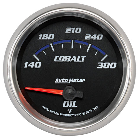 Autometer Cobalt 66.7mm 140-300 Degree F Electric Oil Temperature Gauge - 7948