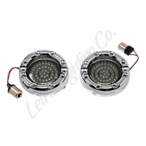 Letric Lighting 99-03 Premium Halo Red Switchbacks Running Light w/ Amber Turn Signals (1157) - LLC-FLHC-6R