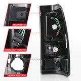 ANZO 2003-2006 Chevy Silverado 1500 LED Taillights Plank Style Black w/Clear Lens - 311327