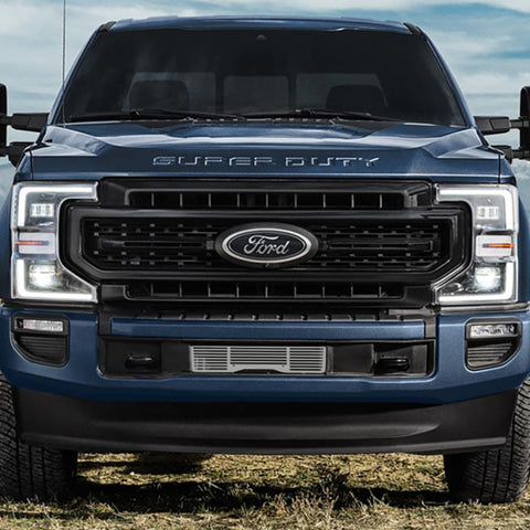 Putco 11-14 Ford F-150 EcoBoost Bumper Grille Inserts - SS - Bar Design - w/ Heater Plug Opening - 86182FP