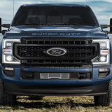 Putco 2020 Ford SuperDuty - Polished - Bar Pattern Bumper Grille Inserts - 86169