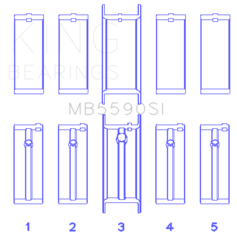 King Engine Bearings General Motors L40/Ld2/Lf0 2.3L (Size +0.75mm) Main Bearing Set - MB5590SI0.75