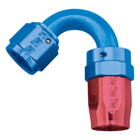 Russell Performance -16 AN Red/Blue 120 Degree Full Flow Swivel Hose End (With 1-1/2in Radius) - 613440