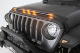 AVS 2007-2018 Jeep Wrangler JK Aeroskin Low Profile Hood Shield w/ Lights - Black - 753060