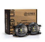 AlphaRex Universal Acura/Ford/Honda/Subaru/Nissan DoubleTap Dual Color LED Proj Fog Lights - Wt/Ambr - 210002