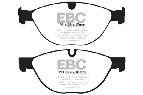 EBC 10-15 Jaguar XF 5.0 Supercharged (470) Redstuff Front Brake Pads - DP32076C