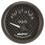 Autometer GT Series 52mm Short Sweep Electronic 8-18 Volts Voltmeter - 8092