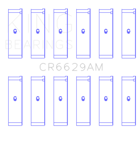 King Engine Bearings Mitsubishi 181CI 3.0L 6G72 V6 / 152CI 2.5L 6G73 V6 (Size +0.25) Rod Bearing Set - CR6629AM0.25