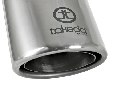 aFe Takeda 304 Stainless Steel Clamp-On Exhaust Tip 2.5in. Inlet / 4in. Outlet / 8in. L - Polished - 49T25404-P08