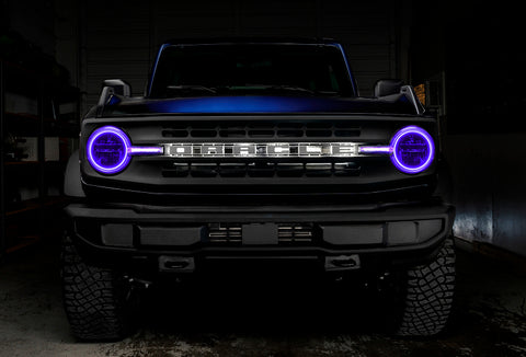 Oracle 21-22 Ford Bronco Headlight Halo Kit w/DRL Bar - Base Headlights -w/2.0 Controller - 1471-333