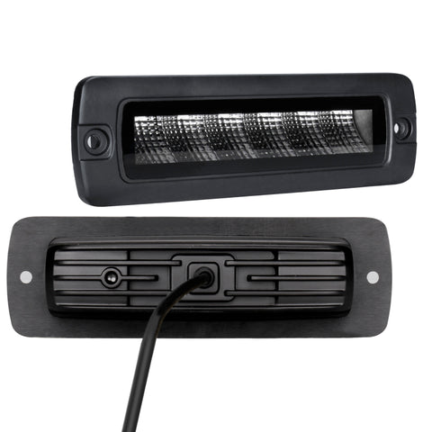 Go Rhino Xplor Blackout Series Sixline LED Flood Light Kit (Flush Mount) - Blk (Pair) - 750300621FBF
