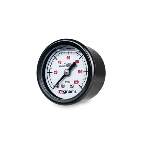 Grams Performance Universal 0-120 PSI Fuel Pressure Guage - White Face - G2-99-1200W