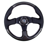 NRG Carbon Fiber Steering Wheel (315mm) Leather Trim w/Black Stitching - ST-310CFBS
