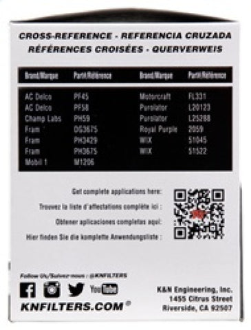 K&N Pro Series Oil Filter 4.781in H 3in D - PS-2006