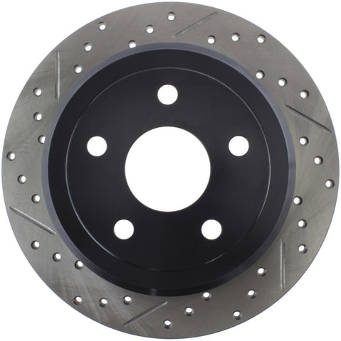 StopTech Power Slot 07-13 Jeep Wrangler Rear Right Drilled & Slotted Rotor - 127.67067R