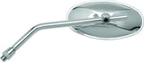 BikeMaster Adjustable Oval Mirror 10mm - Each -Chrome - 600804